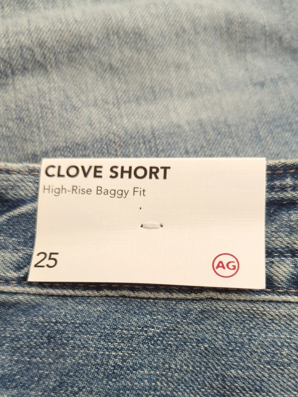 AG Jeans Myth Clove High-Rise Baggy Fit Button Fly Cut Off Shorts Size 25